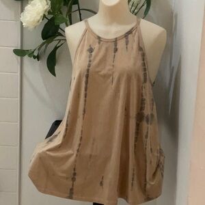 PPLA Tan Sleeveless Relaxed Tank Top